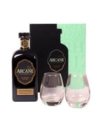 Coffret Rhum Arcane Extraroma ambré + 2 verres - Dugas