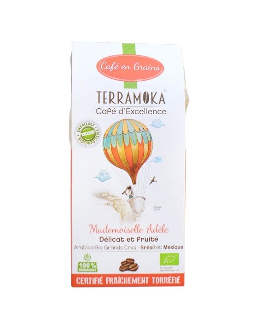 Café bio Adèle - blend 100% Arabica - Brésil et Mexique - grains - Edélices