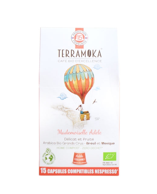 Café bio Adèle - blend 100% Arabica - Brésil et Mexique - capsules Terramoka
