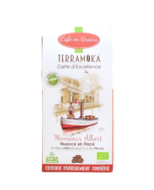 Café bio Albert - 100% Arabica - Pérou - grains - Edélices
