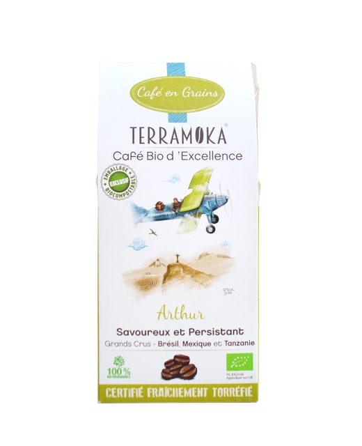 Café bio Arthur- blend Arabica et Robusta - Brésil, Mexique et Tanzanie - grains - Edélices