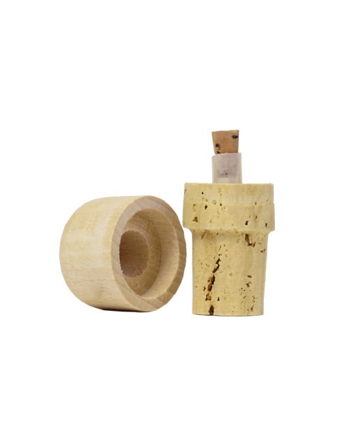 Bouchons verseurs liège et bois 50 cl - Edélices