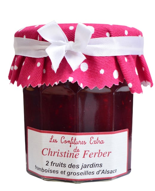 Confiture aux 2 fruits du jardin - framboises et groseilles d'Alsace