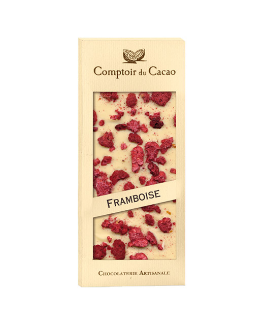 Tablette chocolat blanc - framboise - Edélices