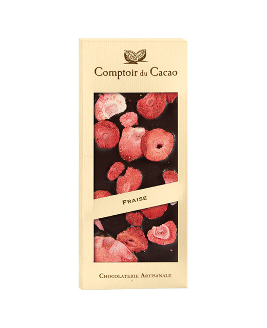 Tablette chocolat noir - fraise - Edélices