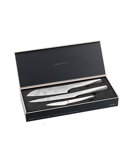 Coffret 3 couteaux martelés Chroma Chroma, Type 301 Design by F.A. Porsche