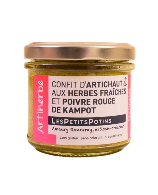 Artiherbe - Confit d'artichaut aux herbes fraîches et poivre rouge de Kampot