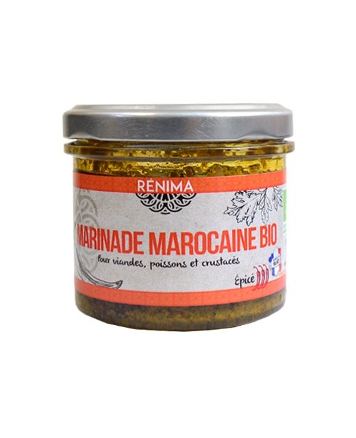 Sauce marocaine épicée - marinade viandes et poissons pimentée bio  - Les Saveurs de Rénima