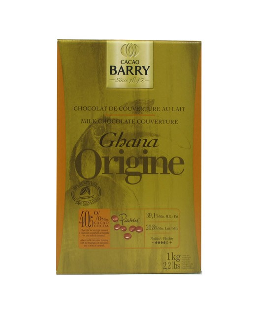 Chocolat de couverture au lait du Ghana 40,5% - Barry