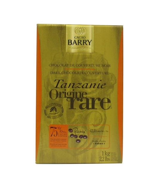 Chocolat de couverture noir de Tanzanie 75% - Barry