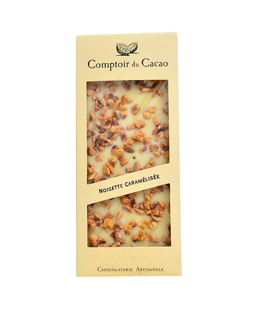 Tablette chocolat blanc - noisette caramélisée - Comptoir du Cacao