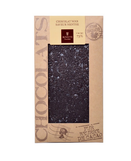 Tablette chocolat noir - menthe - Bovetti