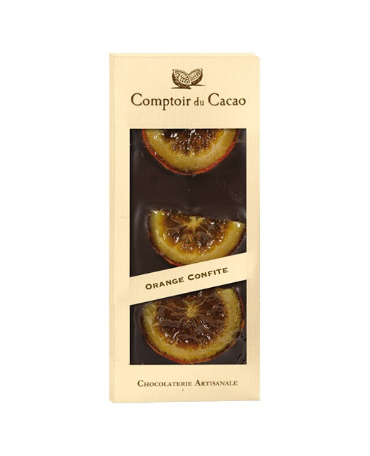 Tablette chocolat noir - orange confite - Comptoir du Cacao