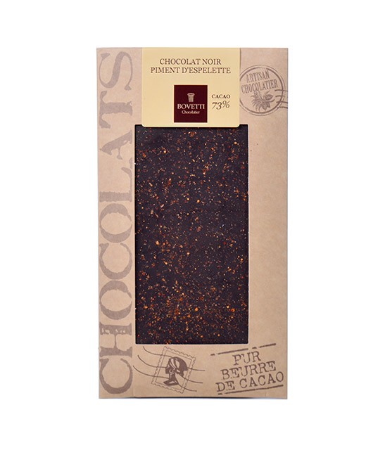 Tablette chocolat noir - piment d'Espelette - Bovetti