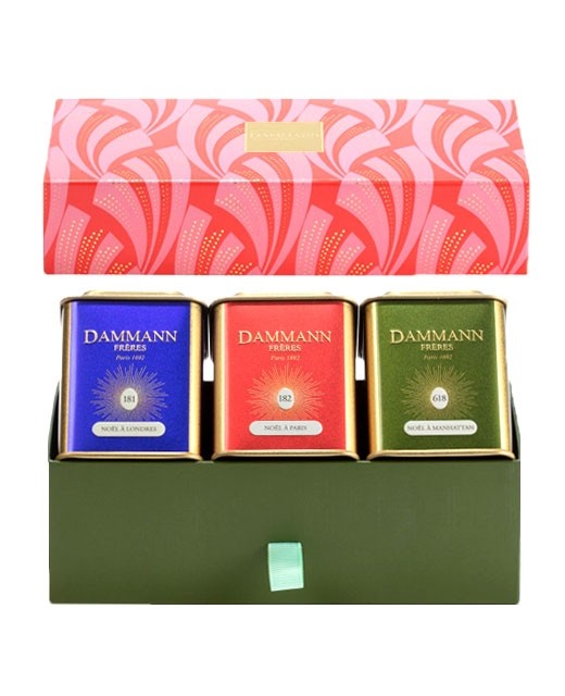Coffret Christmas Tale - 3 boîtes métal Christmas tea  - Dammann Frères