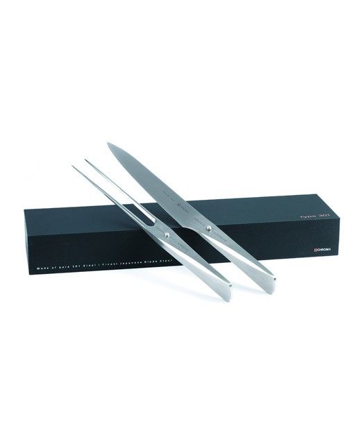 Coffret couteau et fourchette à viande Chroma - P517 - Chroma, Type 301 Design by F.A. Porsche
