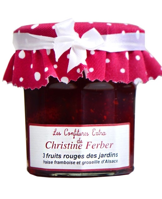 Confiture 3 fruits du jardin - fraise, framboise et groseille - Christine Ferber