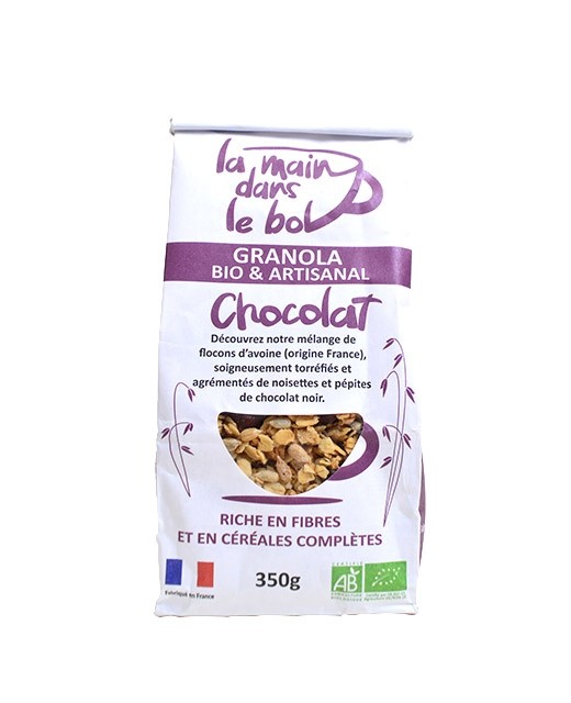 Flocon d'avoine sans gluten - fabricant granola bio - la main dans le bol