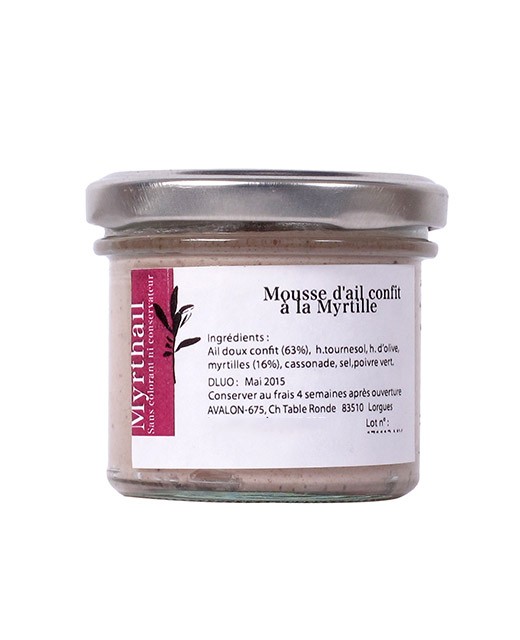 Mousse d'ail confit aux myrtilles - Les Petits Potins