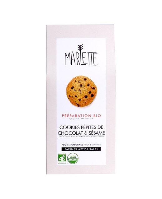 Préparation bio pour Cookies aux pépites de chocolat et sésame - Marlette