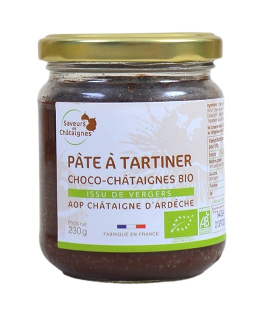 Pâte à tartiner chocolat et châtaignes bio - Saveurs d'Ardèche