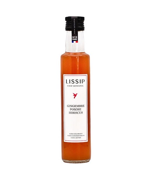 Sirop de gingembre, pomme et hibiscus - Lissip - Edélices