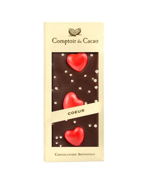 Tablette chocolat noir - Cœur  - Comptoir du Cacao