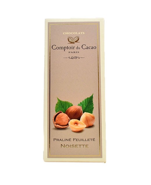 Tablette au praliné feuilleté - noisette  - Comptoir du Cacao