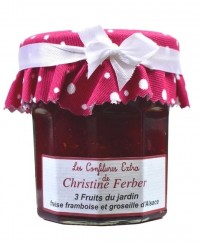 Confiture 3 fruits rouges et noirs - fraise, framboise et myrtille - Christine Ferber