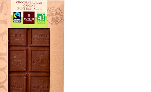 Tablette chocolat lait - Saint-Domingue bio - Bovetti