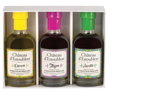 Coffret saveurs - trois huiles aromatisées - Château d'Estoublon
