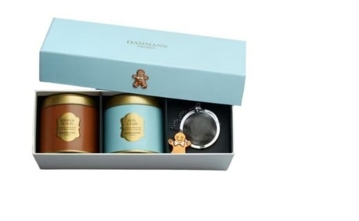 Coffret Noël Givré - 2 mini boîtes + 1 infuseur - Dammann Frères