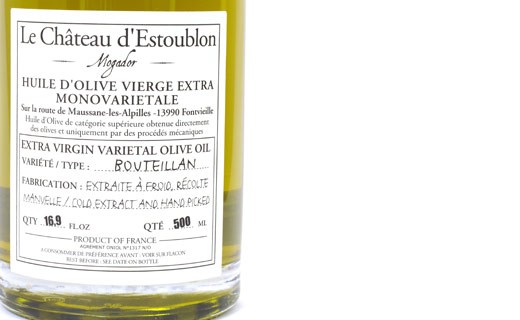 Huile d'olive vierge extra - Bouteillan 100% - Château d'Estoublon