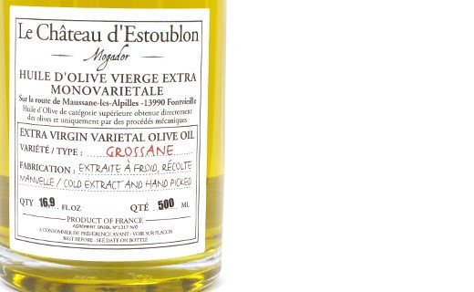 Huile d'olive vierge extra - Grossane 100% - Château d'Estoublon
