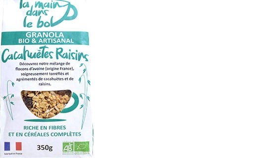 Granola bio - Cacahuètes Raisins - La Main dans le Bol