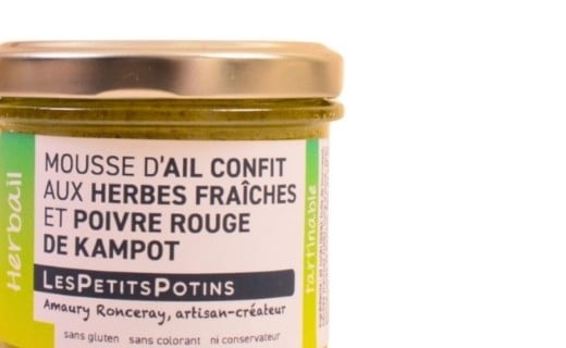 Herbail - Mousse d'ail confit aux Herbes fraîches et poivre rouge de Kampot - Les Petits Potins