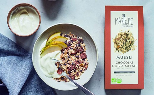 Muesli bio au chocolat noir et au lait - Marlette