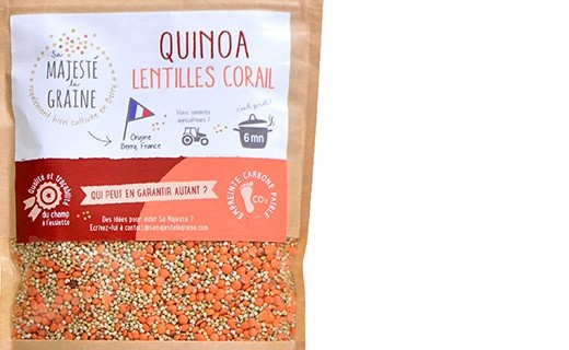 Mélange quinoa lentilles corail - Sa majesté la graine