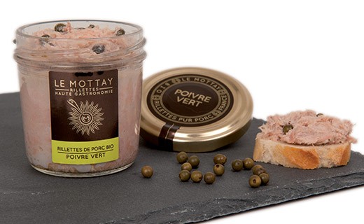 Rillettes de porc bio au poivre vert - Le Mottay Gourmand