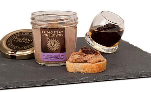 Rillettes de porc bio aux Pruneaux et à l'Armagnac - Le Mottay Gourmand