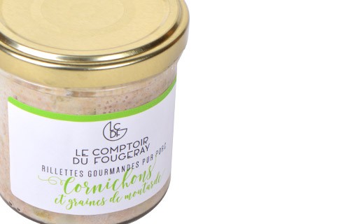 Rillettes de porc aux cornichons et graines de moutarde - Comptoir Fougeray