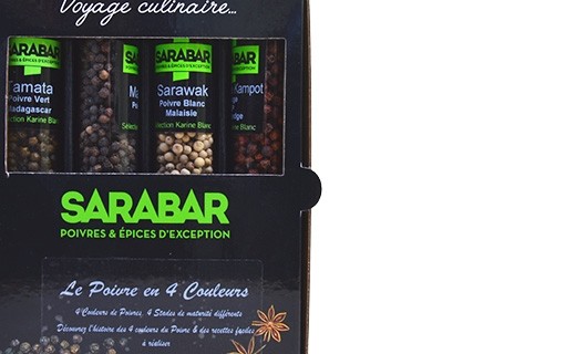 Coffret le poivre en 4 couleurs - Sarabar