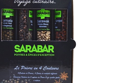 Coffret le poivre en 4 couleurs - Sarabar