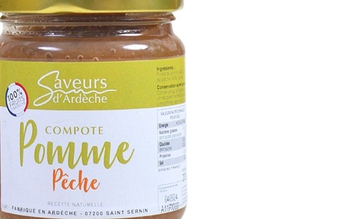 Compote pomme pêche - Saveurs d'Ardèche