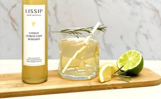 Sirop de citron, citron vert et romarin - Lissip