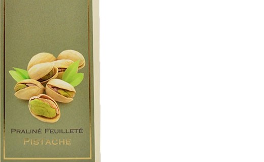 Tablette au praliné feuilleté - pistache - Comptoir du Cacao