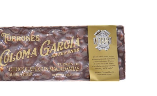 Turron - tablette de chocolat aux noix de Macadamia  - Coloma Garcia