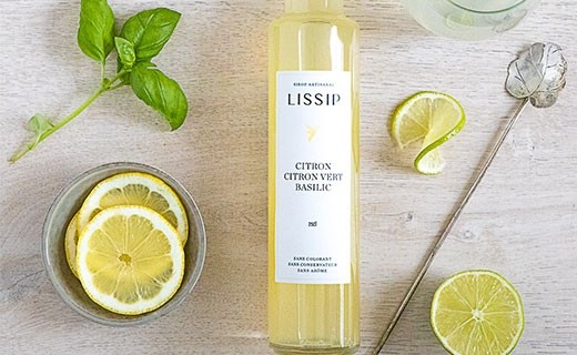 Sirop de citron, citron vert et basilic - Lissip
