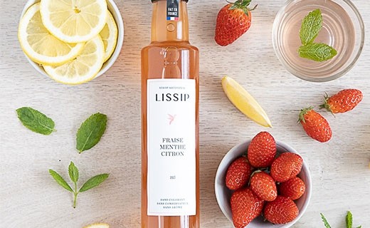 Sirop de fraise, menthe et citron - Lissip