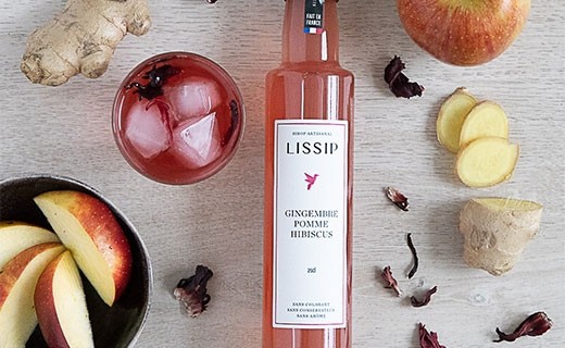 Sirop de gingembre, pomme et hibiscus - Lissip